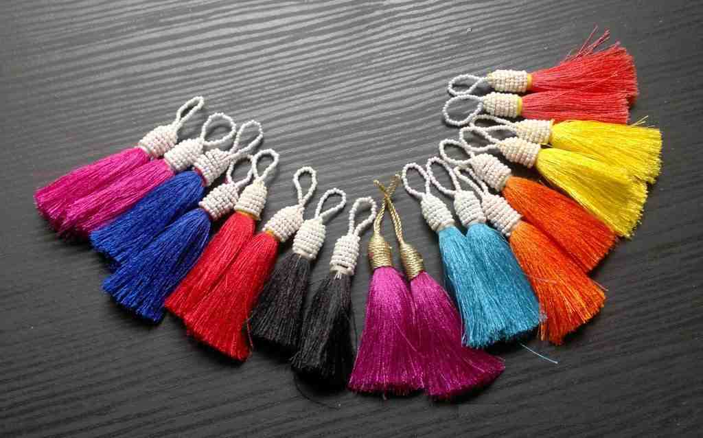 9 Colorful Beaded Decorative Tassels | Bohemian Craft Supplies