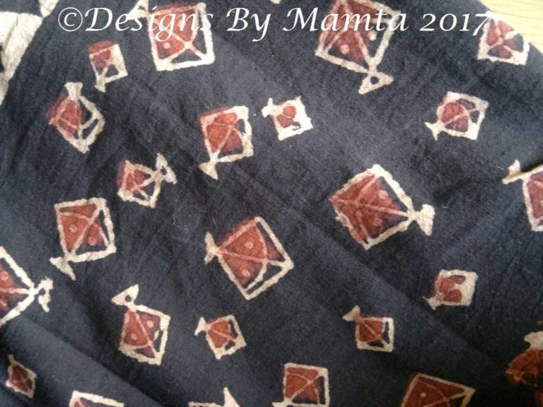 Kite Design Indian Ajrak Print Fabric By The Yard Fair Trade Fabrics