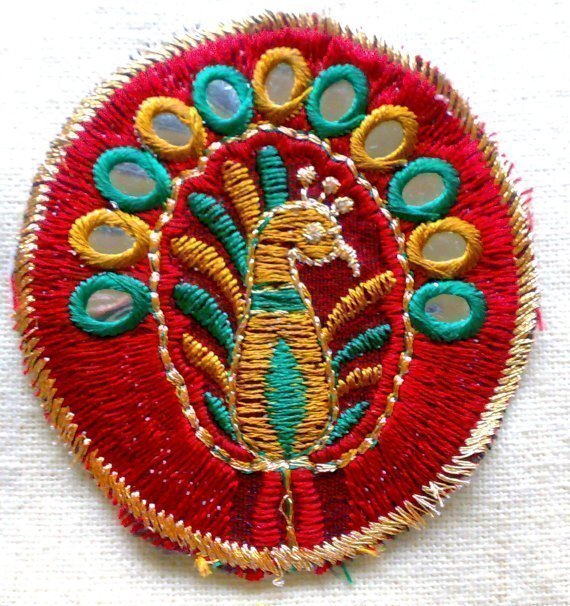 Peacock Embroidery Applique Designs by Mamta